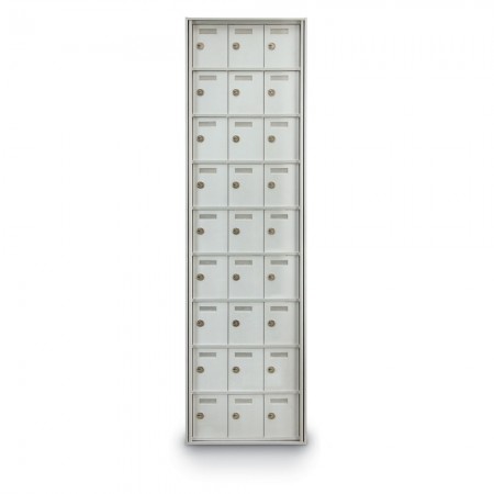 27 Door Private Use Rear Loading Horizontal Mailbox - Silver