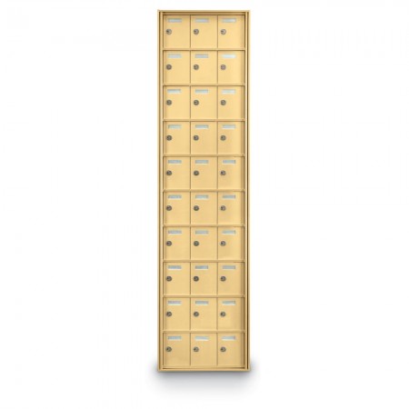 30 Door Private Use Rear Loading Horizontal Mailbox - Gold