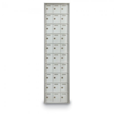 30 Door Private Use Rear Loading Horizontal Mailbox - Silver