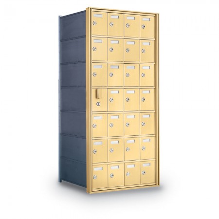 27 Door Private Use Front Loading Horizontal Mailbox - Gold