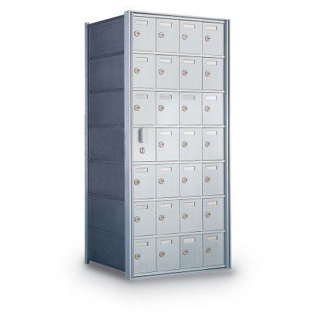 27 Door Private Use Front Loading Horizontal Mailbox - Silver