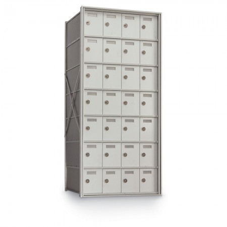 28 Door Private Use Rear Loading Horizontal Mailbox - Silver