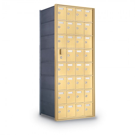 31 Door Private Use Front Loading Horizontal Mailbox - Gold