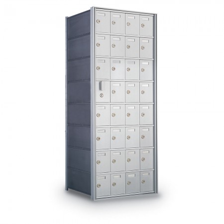 31 Door Private Use Front Loading Horizontal Mailbox - Silver
