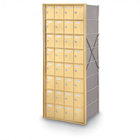32 Door Private Use Rear Loading Horizontal Mailbox - Gold
