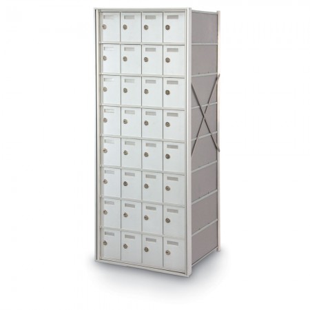 32 Door Private Use Rear Loading Horizontal Mailbox - Silver