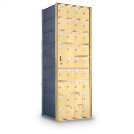 35 Door Private Use Front Loading Horizontal Mailbox - Gold