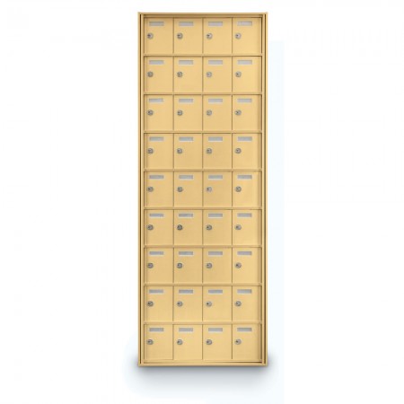 36 Door Private Use Rear Loading Horizontal Mailbox - Gold