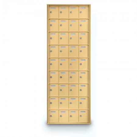 36 Door Private Use Rear Loading Horizontal Mailbox - Gold