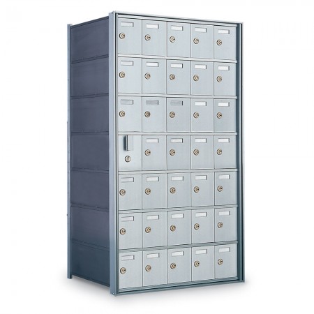 34 Door Private Use Front Loading Horizontal Mailbox - Silver