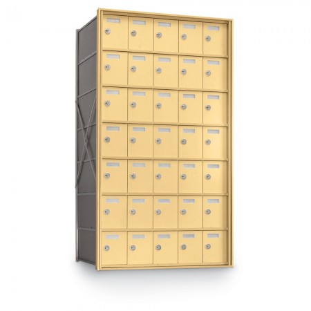 35 Door Private Use Rear Loading Horizontal Mailbox - Gold