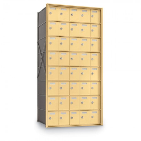 40 Door Private Use Rear Loading Horizontal Mailbox - Gold