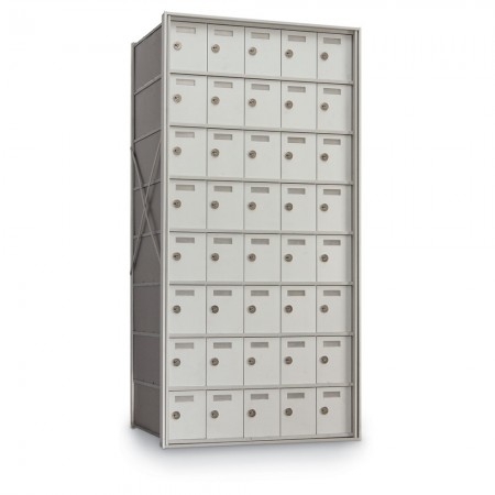 40 Door Private Use Rear Loading Horizontal Mailbox - Silver