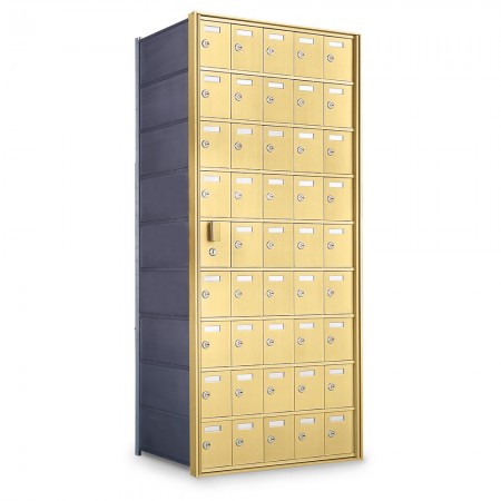 44 Door Private Use Front Loading Horizontal Mailbox - Gold