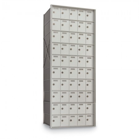 50 Door Private Use Rear Loading Horizontal Mailbox - Silver