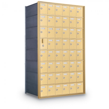 47 Door Private Use Front Loading Horizontal Mailbox - Gold