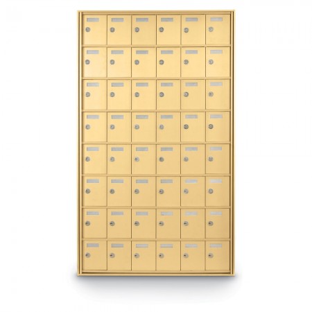 48 Door Private Use Rear Loading Horizontal Mailbox - Gold