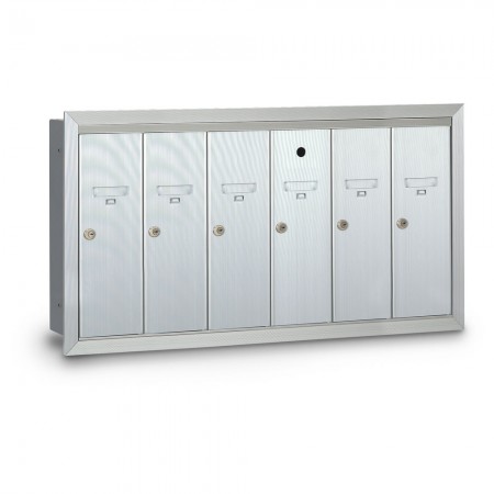 6 Door Recessed Vertical Mailbox