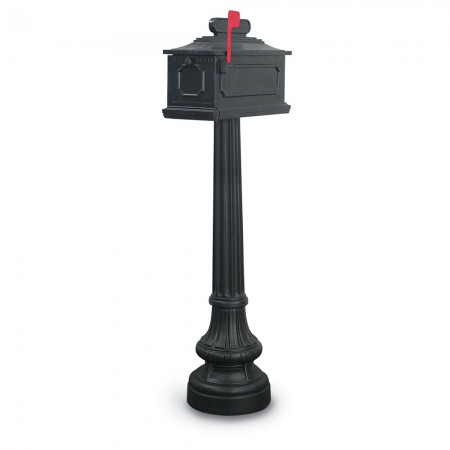 New Hampton 1812 Residential Mailbox & Post - Black