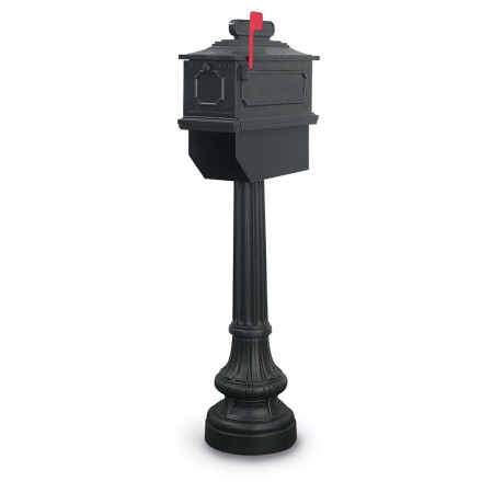 Newport 1812 Residential Mailbox & Post - Black