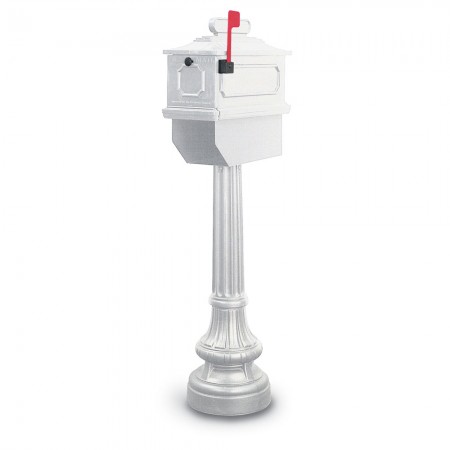 Newport 1812 Residential Mailbox & Post - White