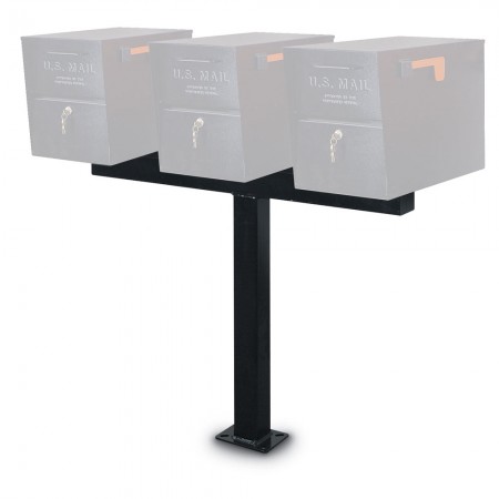 Single Post for three (3) Mail Vault Locking Mailboxes, Surface Mount - POST ONLY, MAILBOXES NOT INCLUDED