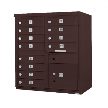 12 Door F-Spec Cluster Box Unit, Bronze - NO PEDESTAL