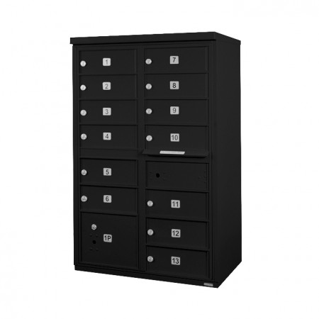 13 Door F-Spec Cluster Box Unit, Black - NO PEDESTAL