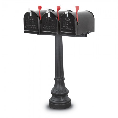 Washburn Classic Colonial Triple Residential Mailboxes & Post