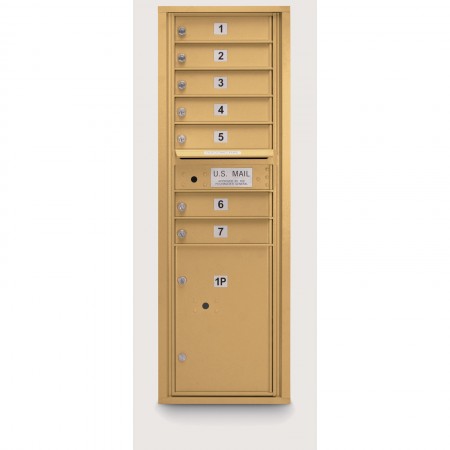 7 Door 4C Horizontal Mailbox - 1 Parcel Locker