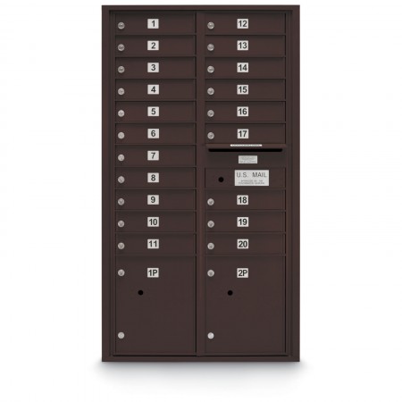 20 Door 4C Horizontal Mailbox - 2 Parcel Lockers