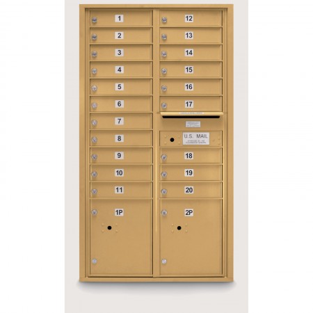 20 Door 4C Horizontal Mailbox - 2 Parcel Lockers