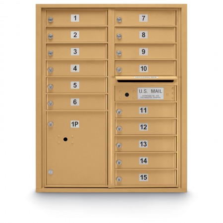 15 Door 4C Horizontal Mailbox - 1 Parcel Locker