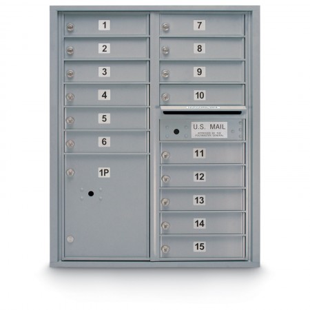 15 Door 4C Horizontal Mailbox - 1 Parcel Locker