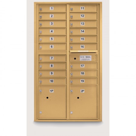 19 Door 4C Horizontal Mailbox - 2 Parcel Lockers