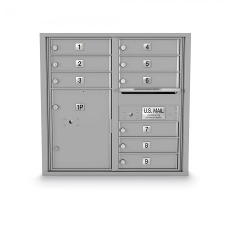 9 Door, 1 Parcel Locker 4C Horizontal Mailbox