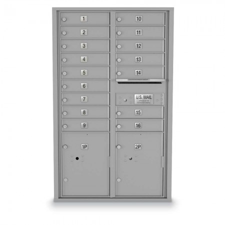 16 Door, 2 Parcel Locker 4C Horizontal Mailbox
