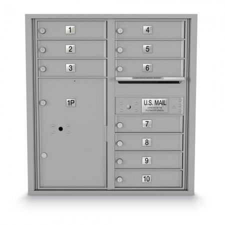 10 Door, 1 Parcel Locker 4C Horizontal Mailbox