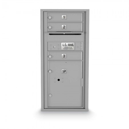 3 Door, 1 Parcel Locker 4C Horizontal Mailbox