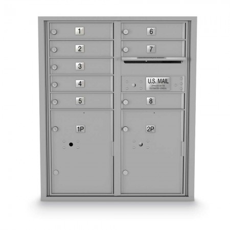 8 Door, 2 Parcel Locker 4C Horizontal Mailbox