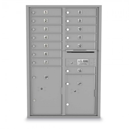 13 Door, 2 Parcel Locker 4C Horizontal Mailbox