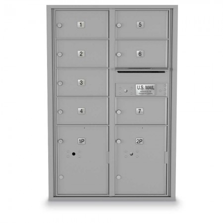 7 Door, 2 Parcel Locker 4C Horizontal Mailbox