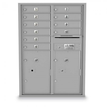 10 Door, 2 Parcel Locker 4C Horizontal Mailbox