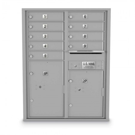 9 Door, 2 Parcel Locker 4C Horizontal Mailbox