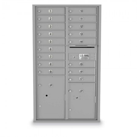 17 Door, 2 Parcel Locker 4C Horizontal Mailbox