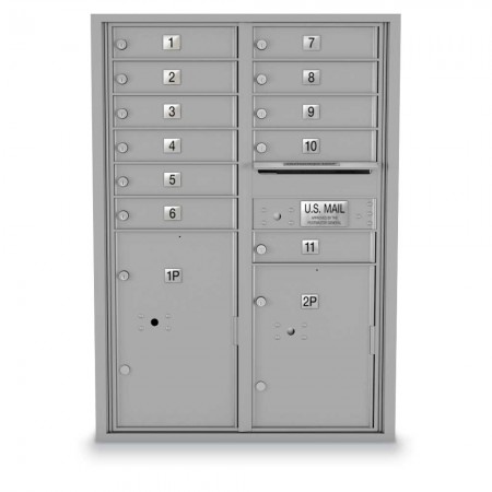 11 Door, 2 Parcel Locker 4C Horizontal Mailbox