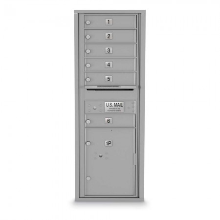 6 Door, 1 Parcel Locker 4C Horizontal Mailbox