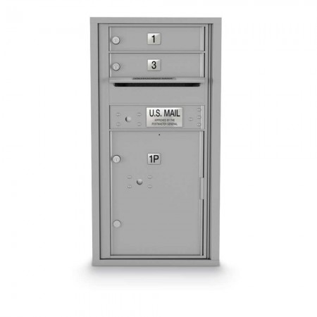2 Door, 1 Parcel Locker 4C Horizontal Mailbox