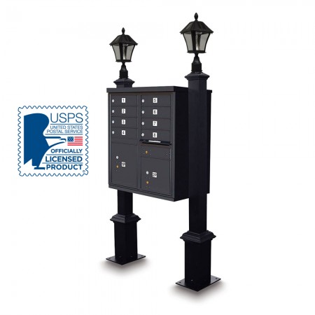 Decorative CBU Square Post with Solar Lamp Finial