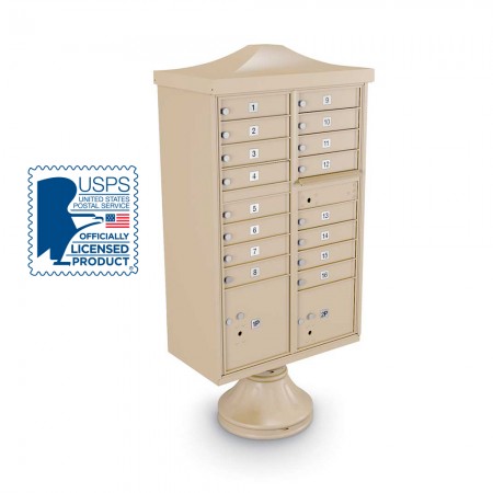 Decorative 16-Door CBU including Short Pedestal,  and Cap